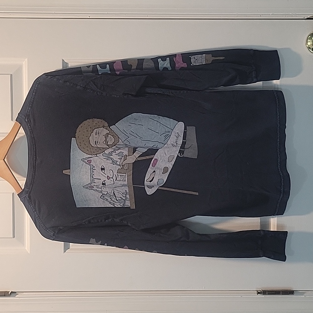 RIPNDIP Bob Ross Painting Cat Shirt